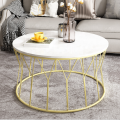 Nordic wrought iron coffee table simple modern living room furniture small apartment table marble round table